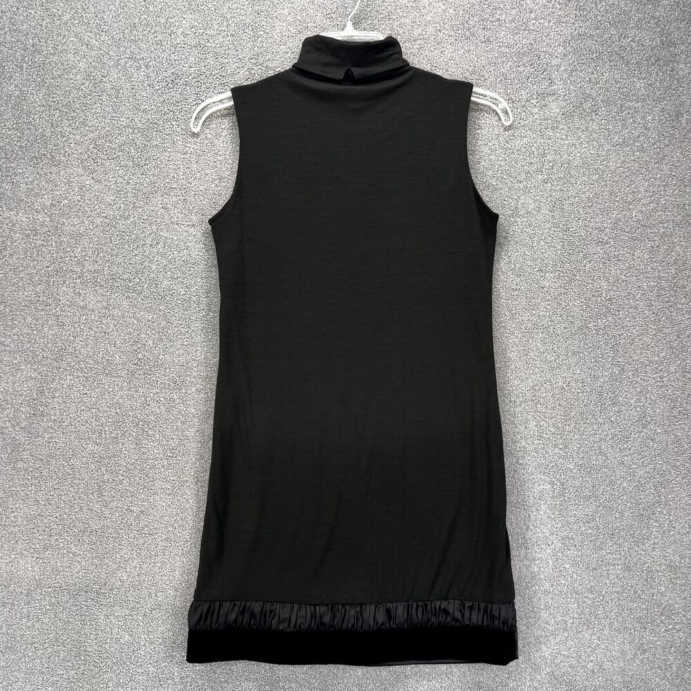 D.‎ EXTERIOR Dress womens Small Black High neck Sleeveless Shift velvet trim